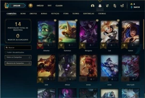 Conta Platina 4 com 27 Champs e 6 Skin + 1 Prestigio do Fizz - League of Legends LOL
