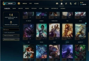 Conta Platina 4 com 27 Champs e 6 Skin + 1 Prestigio do Fizz - League of Legends LOL