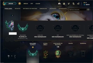 Conta Platina 4 com 27 Champs e 6 Skin + 1 Prestigio do Fizz - League of Legends LOL