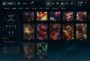 Ferro 1 com 150 Champs e 127 Skins + 2500 RP - League of Legends LOL