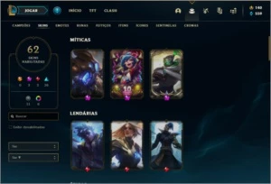 Conta Mestre com 493 PDL, 61 skins e 54 champs - League of Legends LOL