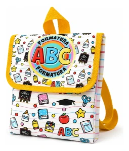 Kit 10 Mini Mochilas ABC Personalizadas 24 x 18 cm - Artesanato e Personalizados