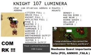 KNIGHT  107 LUMINERA // PALADIN 46 MENERA - Tibia
