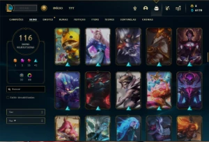 Conta prata 4 com 90 Champs e 116 Skins + 1.3kk de Katarina - League of Legends LOL