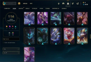 Conta prata 4 com 90 Champs e 116 Skins + 1.3kk de Katarina - League of Legends LOL