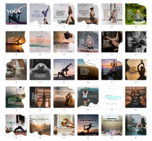 Pack Canva Yoga Vol 1 - 60 Artes Editáveis - Serviços Digitais