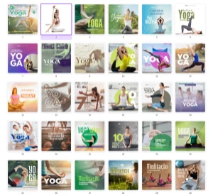 Pack Canva Yoga Vol 1 - 60 Artes Editáveis - Serviços Digitais