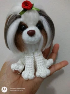 Mini Shitzu - Amigurumi De Crochê - Artesanato e Personalizados