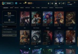 Ouro 1 com 50 Champs e 4 Skins - League of Legends LOL