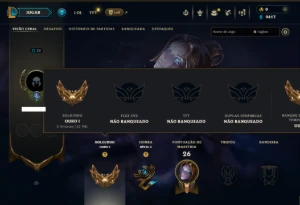 Ouro 1 com 50 Champs e 4 Skins - League of Legends LOL