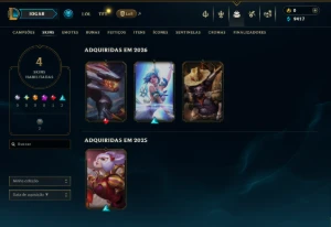 Ouro 1 com 50 Champs e 4 Skins - League of Legends LOL