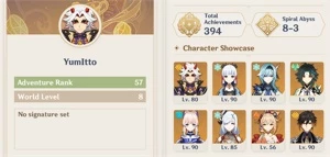 Zhongli C1 + Itto + Chifres Vermelhos + Ayaka + Cortadora... - Genshin Impact