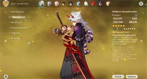 Zhongli C1 + Itto + Chifres Vermelhos + Ayaka + Cortadora... - Genshin Impact