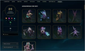 Conta LOL platina 3, Lvl 486, 685 skins e all champs. - League of Legends