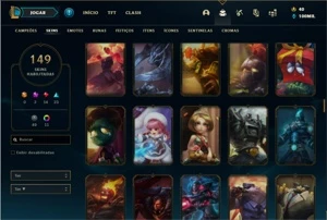 Conta Unranked com TODOS os champs e 149 Skins + 31 Cromas - League of Legends LOL