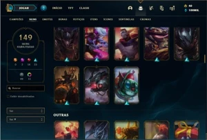 Conta Unranked com TODOS os champs e 149 Skins + 31 Cromas - League of Legends LOL
