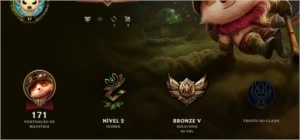 League of Legends com 128 skins e 90 champions, nivel 37 LOL