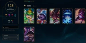 League of Legends com 128 skins e 90 champions, nivel 37 LOL