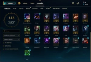 Conta league of legends elo ouro, skins vitoriosas. LOL