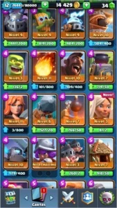 CONTA NO CLASH ROYALE NÍVEL 12 COM TODAS CARTAS