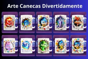 Pack de arte - Canecas Divertidamente