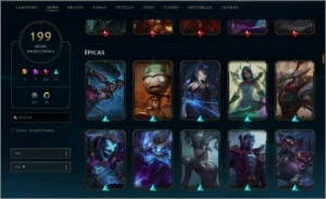 Conta lol 110 champs, 199 skins, unranked level 303 - League of Legends