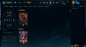 league of legends conta nfa ex diamante inativa  119 skins