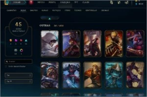 Conta lol lv 185 unranked 92campeões 42 skins muito boas - League of Legends
