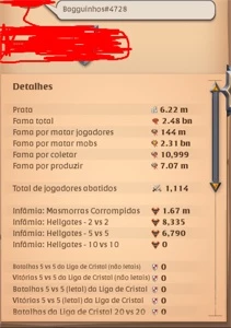 CONTA ALBION 2,4B+ FAMA  140M+ FAMA PVP 1,1K KILLS - Albion Online