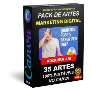 Pack Canva Marketing Digital Vol 2 - 35 Artes Editáveis - Serviços Digitais