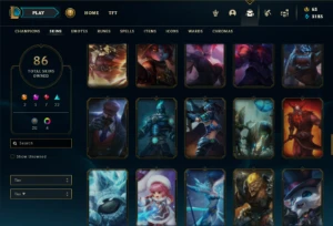 Unranked com 115 Champs e 86 Skins - League of Legends LOL