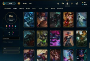 Unranked com 115 Champs e 86 Skins - League of Legends LOL