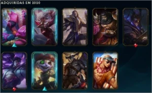Conta League of Legends nível 185 Ouro 3 provisorio 35 Skins LOL