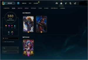 Conta League Of Legends 380 Skins, Gold III LOL