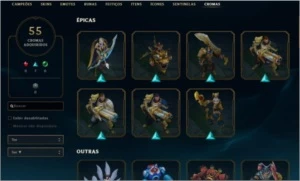 Conta com 781 skins - League of Legends LOL