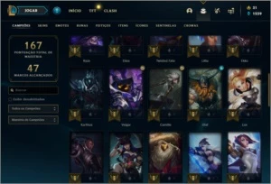 Conta DIAMANTE 1 com 33 skins e 50 champs - League of Legends LOL