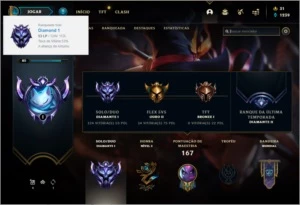 Conta DIAMANTE 1 com 33 skins e 50 champs - League of Legends LOL