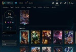 Conta DIAMANTE 1 com 33 skins e 50 champs - League of Legends LOL