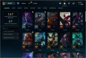 Conta DIAMANTE 1 com 33 skins e 50 champs - League of Legends LOL