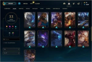 Conta DIAMANTE 1 com 33 skins e 50 champs - League of Legends LOL