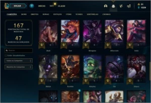 Conta DIAMANTE 1 com 33 skins e 50 champs - League of Legends LOL