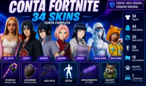 Conta Fortnite | 34 Skins | Naruto + Ice Spice | Candy Axe