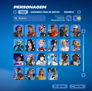 Conta Fortnite | 34 Skins | Naruto + Ice Spice | Candy Axe