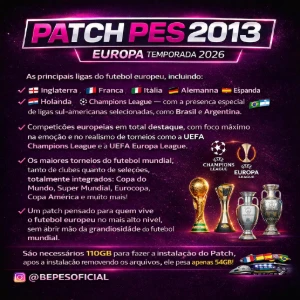 Pes 2013 - Be Pes Patch Atualizado 25 / 26 - eFootball PES