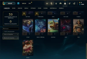 Conta Unranked com 31 Champs e 5 Skins + 3 Fragmentos - League of Legends LOL