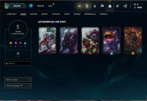 Conta Unranked com 31 Champs e 5 Skins + 3 Fragmentos - League of Legends LOL
