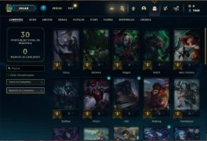 Conta Unranked com 31 Champs e 5 Skins + 3 Fragmentos - League of Legends LOL