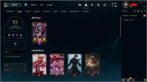 Conta LOL - 60 campeões - 25 Skins - Platina 4 - Honra 2 - League of Legends