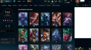 Conta lol 246 skins lvl 617 - League of Legends