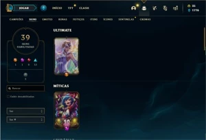 Conta prata 4 com 80 Champs e 39 Skins - League of Legends LOL